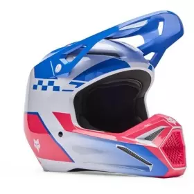 Casque Cross Fox V1 Collect Bleu Rose