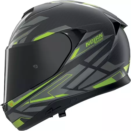 Casque Nolan X-904 Ultra Carbon Rombo Noir Vert Gris - Casque Intégral NOLAN