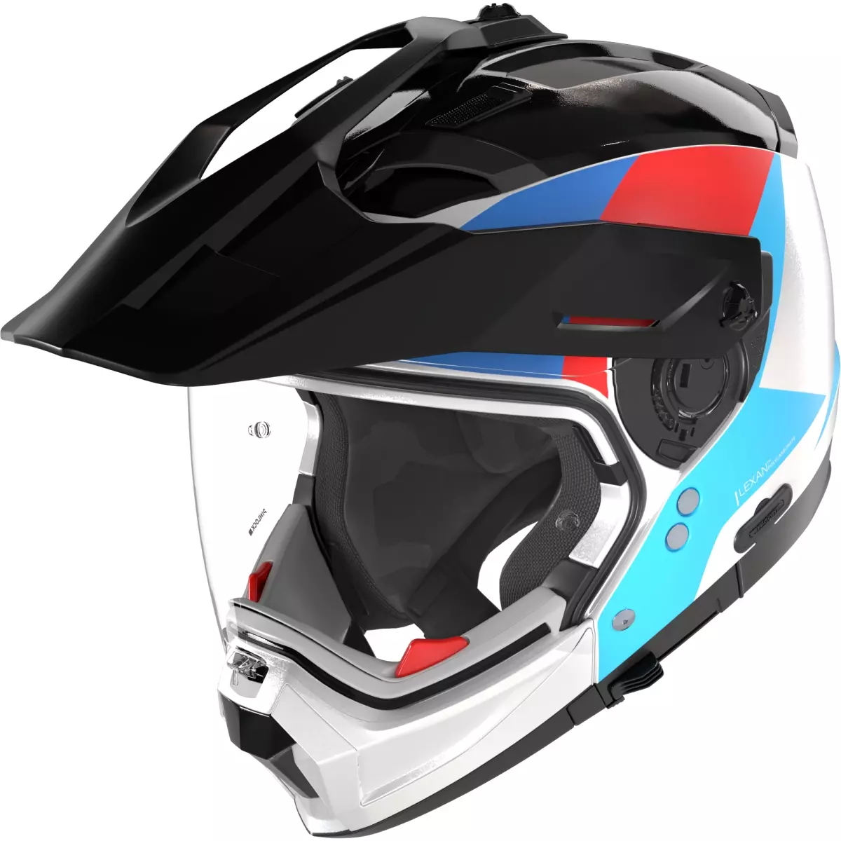 Casque Nolan N70-2 X 06 Turbine 350 Blanc Noir Bleu Rouge