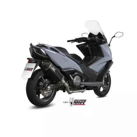 Ligne complète MIVV Speed Edge inox silencieux acier noir/casquette Carbone Pour Kymco AK-550