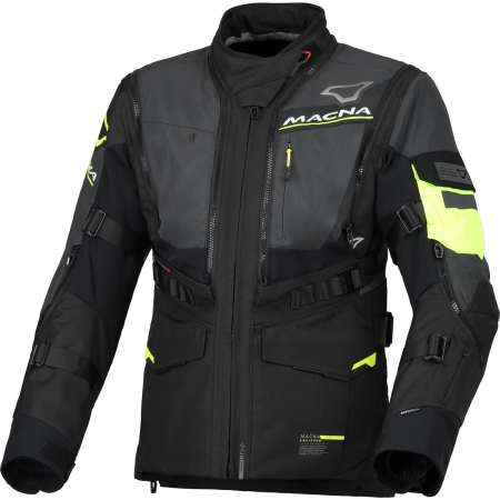 Blouson Femme Macna Flexodus Night Eye Noir Jaune - Blousons et Vestes Moto Femme MACNA