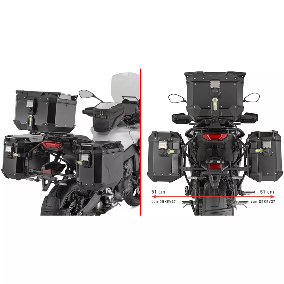 Support Valises Givi Monokey Cam-Side Yamaha Tracer 9 /GT /GT+ - PLO2171CAM