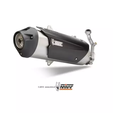 Ligne complète MIVV Urban catalysée inox brossé/ABS Noir Pour Kymco Agility 125 - Echappement Scooter MIVV
