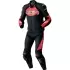 Blouson RST Tractech Evo D3O Cuir Noir Rouge Fluo