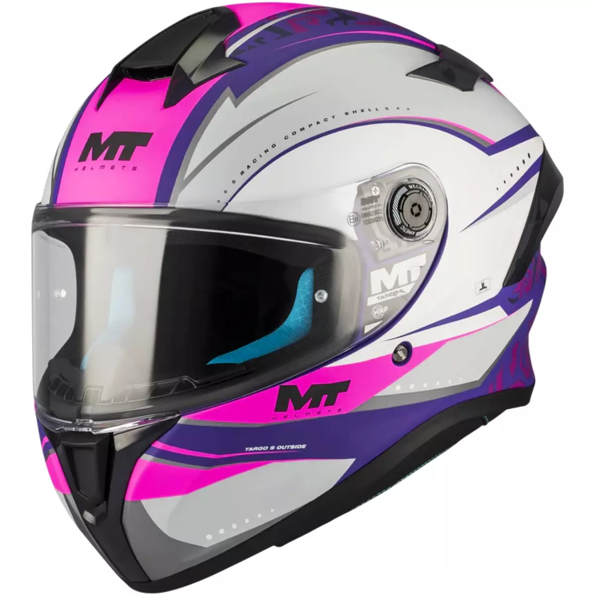 Casque MT Helmets Targo S Outside C8 Violet Blanc Rose