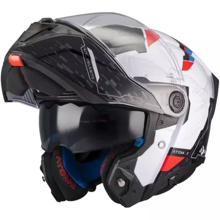 Casque MT Helmets Atom 2 SV Highlands A7 Noir Blanc Bleu