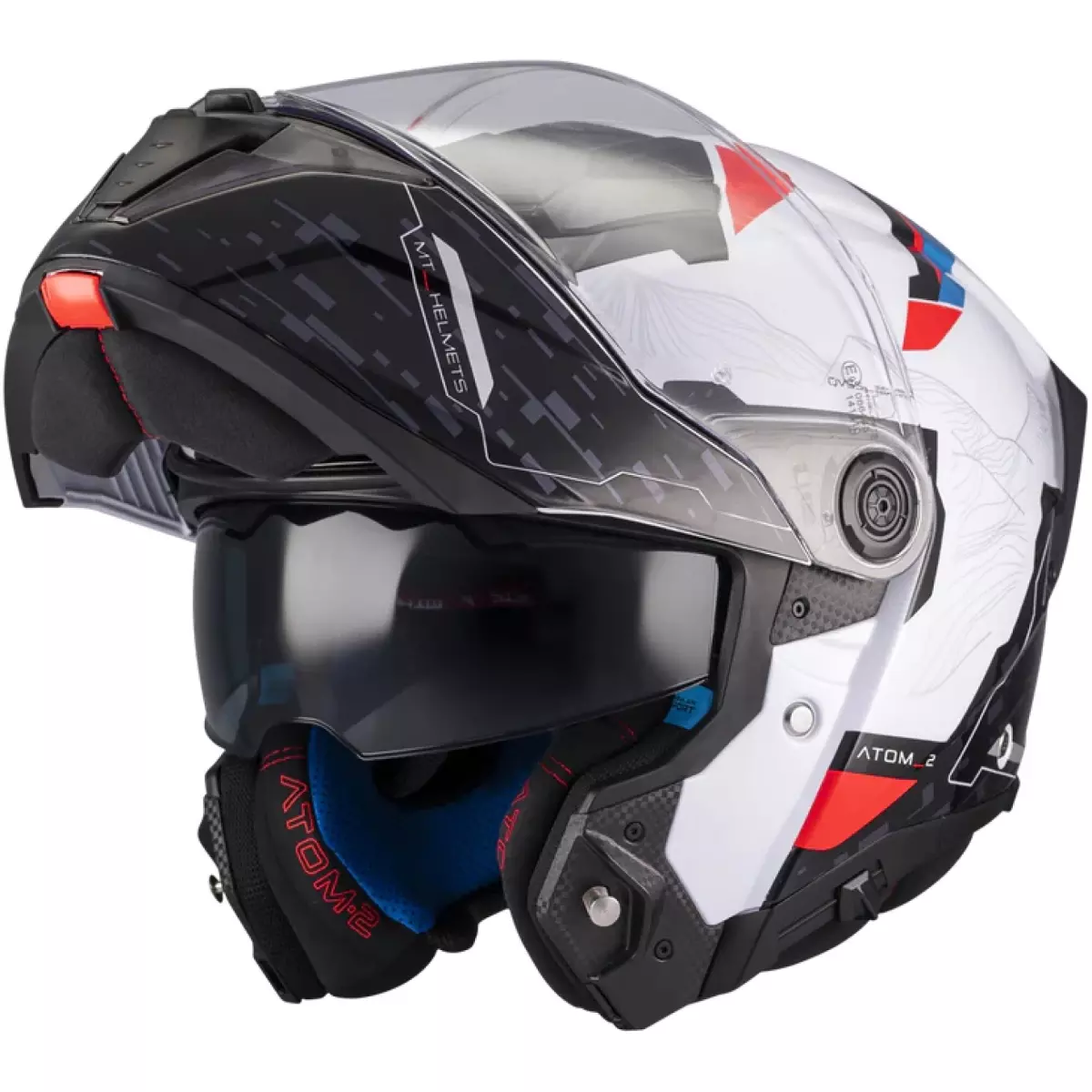 Casque MT Helmets Atom 2 SV Highlands A7 Noir Blanc Bleu