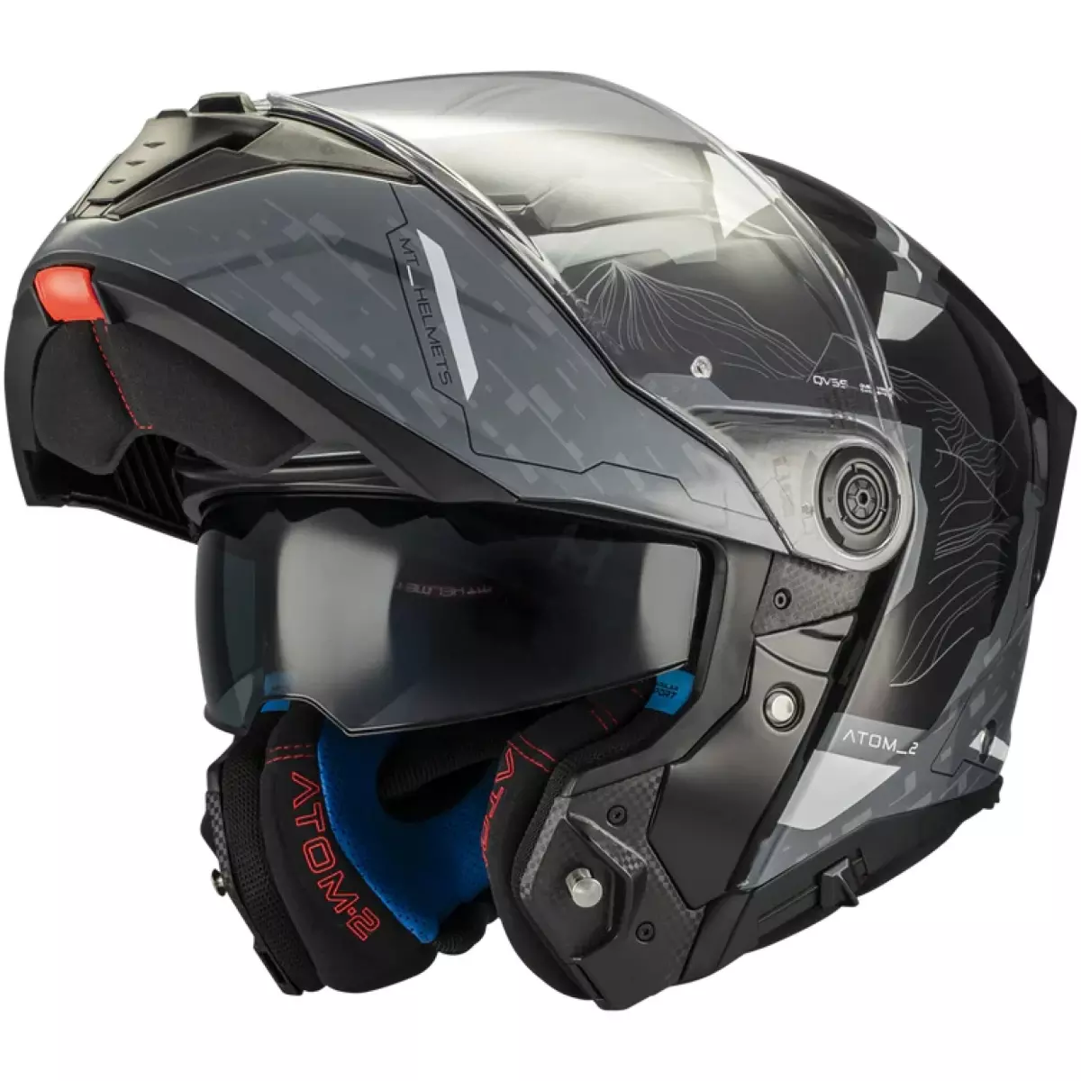 Casque MT Helmets Atom 2 SV Highlands C2 Gris Noir