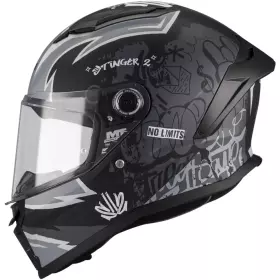 Casque Enfant MT Helmets Stinger 2 Kids Tagger B2 Noir Gris