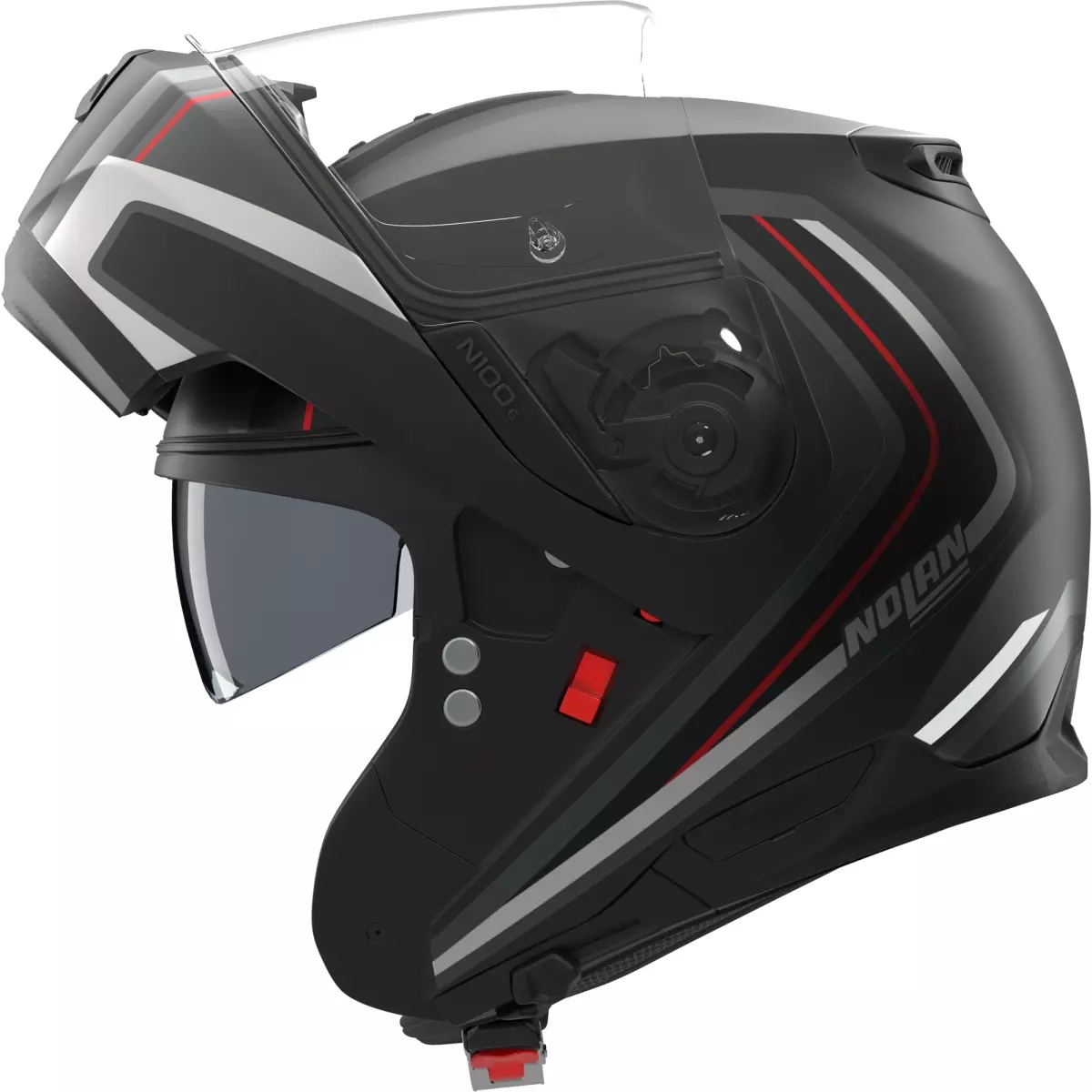 Casque Nolan N100-6 Radiante 357 Noir Gris Rouge