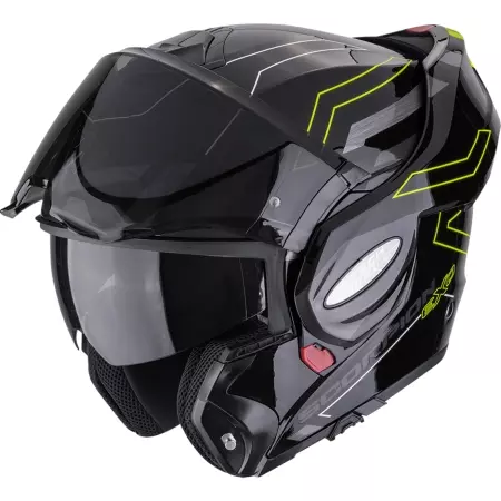Casque Scorpion Exo-Tech Evo Conquer Noir Jaune Fluo