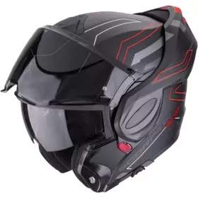 Casque Scorpion Exo-Tech Evo Conquer Noir Mat Rouge
