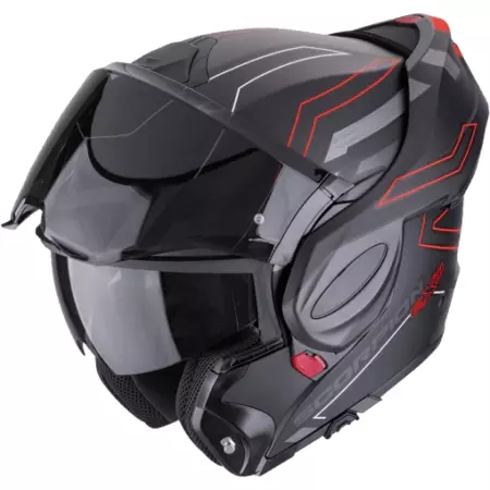 Casque Scorpion Exo-Tech Evo Conquer Noir Mat Rouge