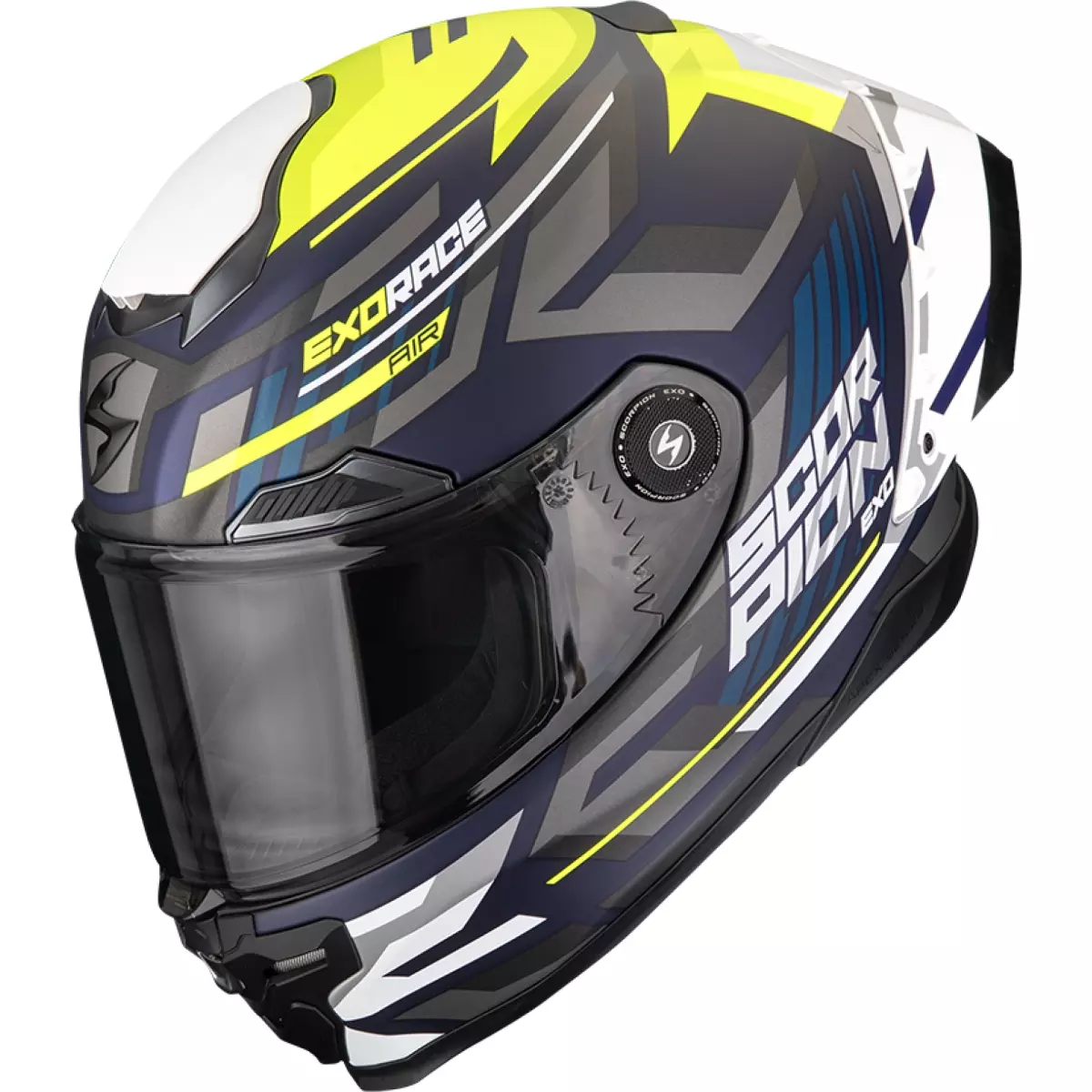 Casque Scorpion Exo-Race Air Kobra Bleu Jaune Fluo Mat