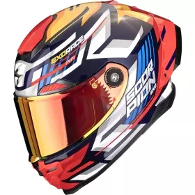 Casque Scorpion Exo-Race Air Kobra Bleu Jaune Rouge