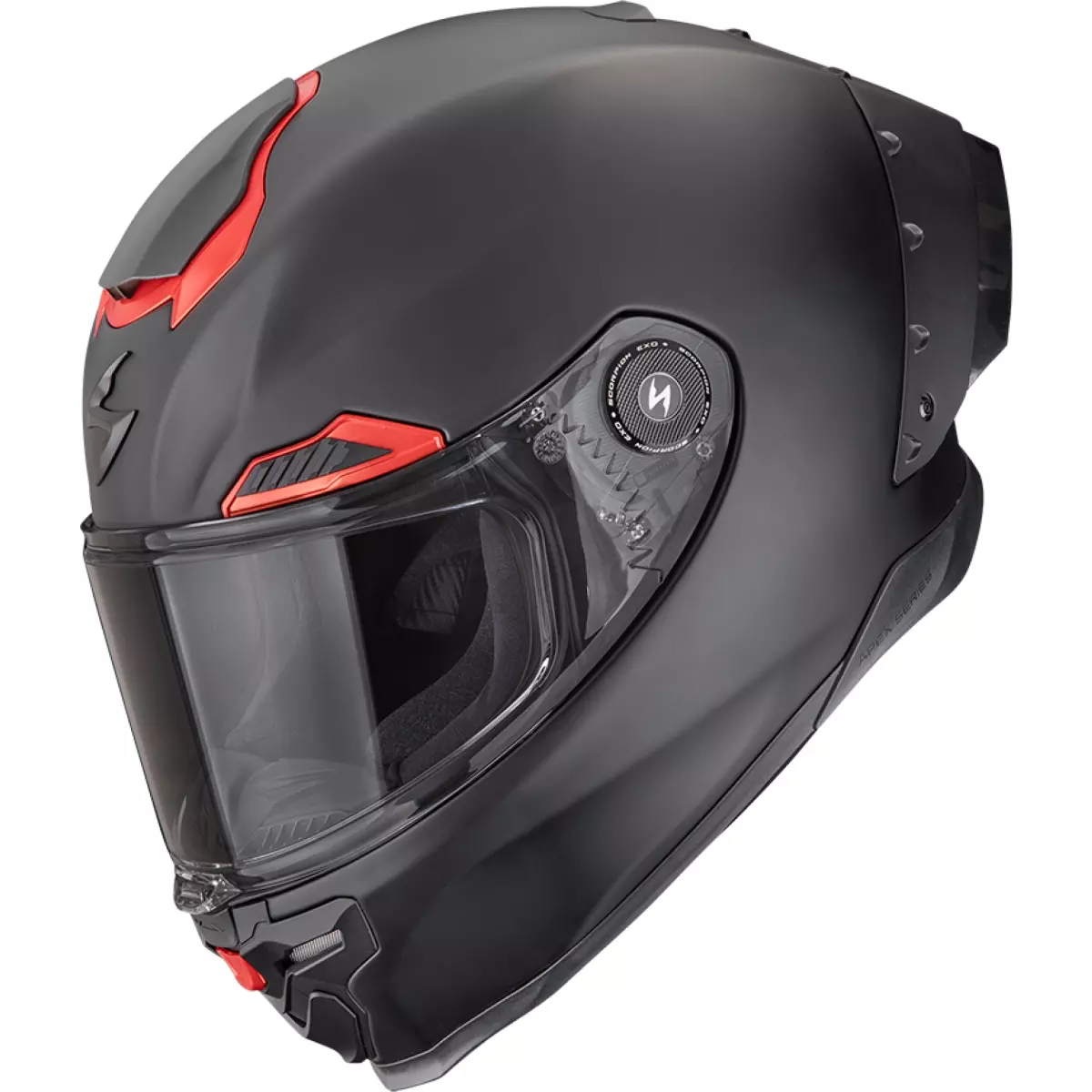 Casque Scorpion Exo-Race Air Solid Noir Rouge Mat