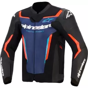 Blouson Alpinestars GP Force V2 Noir Bleu Rouge Fluo