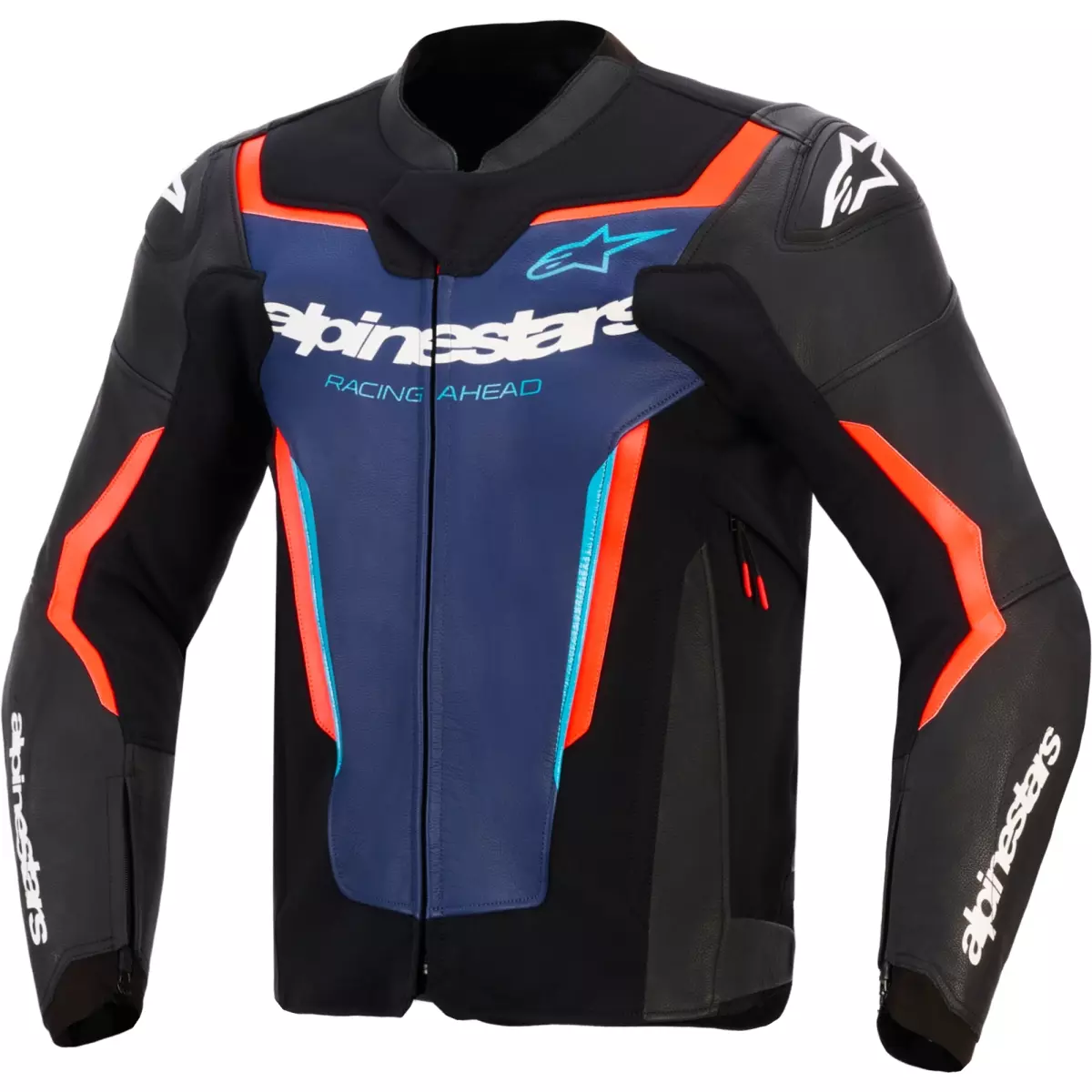 Blouson Alpinestars GP Force V2 Noir Bleu Rouge Fluo
