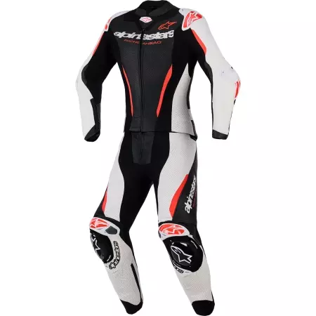 Combinaison 2 Pièces Femme Alpinestars Stella GP-R7 Noir Blanc Rouge Fluo