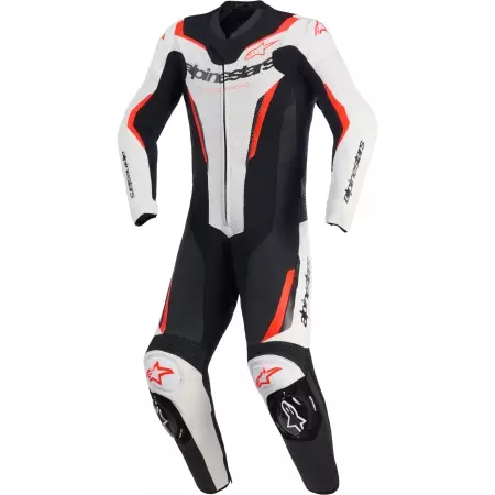 Combinaison 1 Pièce Alpinestars GP Force V2 Blanc Noir Rouge Fluo
