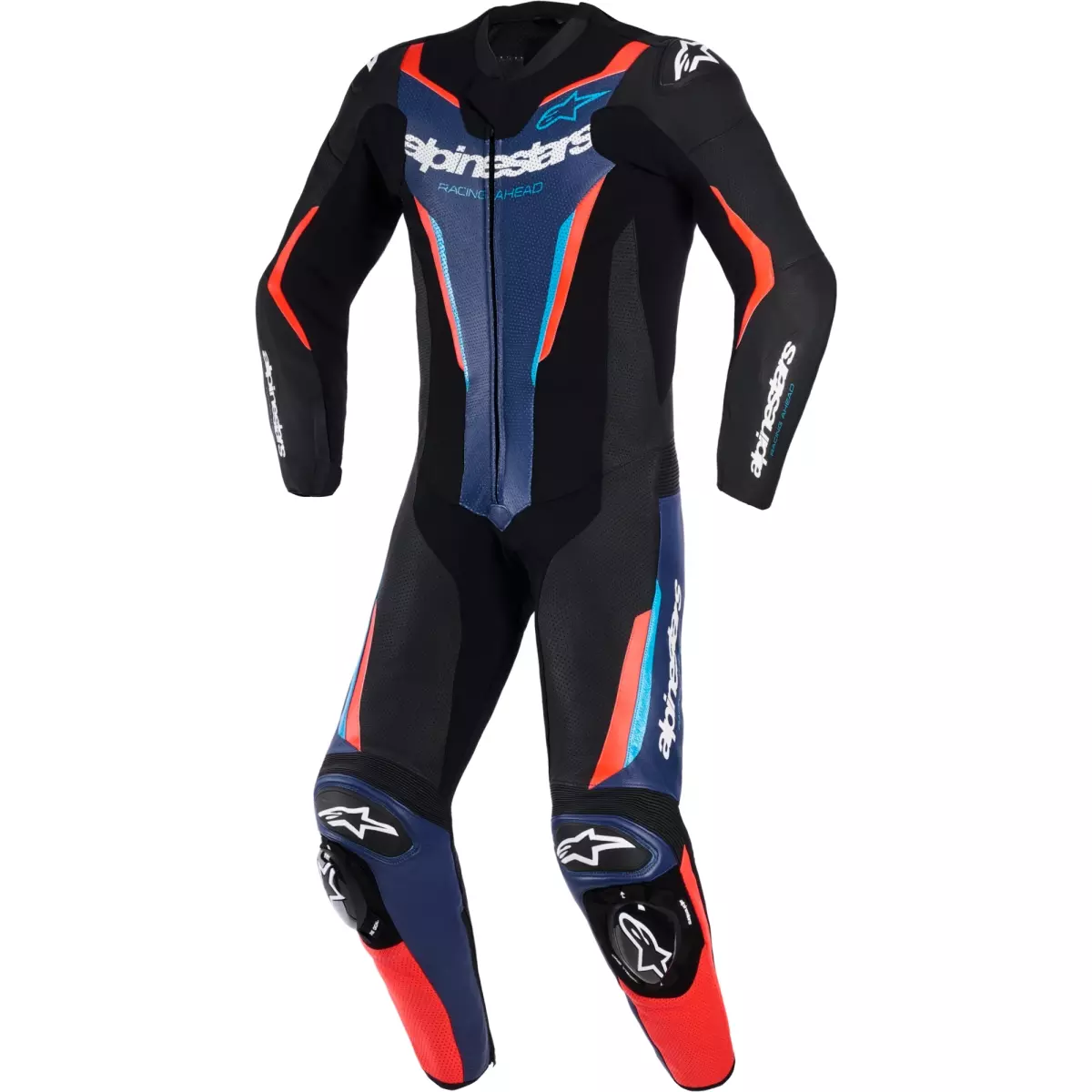 Combinaison 1 Pièce Alpinestars GP Force V2 Noir Bleu Rouge Fluo