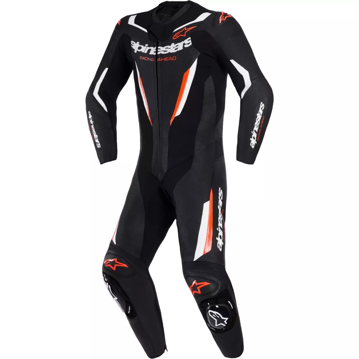 Combinaison 1 Pièce Alpinestars GP Force V2 Noir Blanc Rouge Fluo