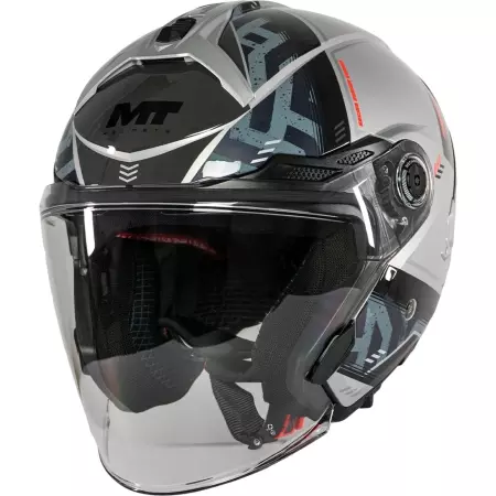 Casque MT Helmets Cosmo SV Arrow C2 Gris Noir - Casque Jet MT Helmets