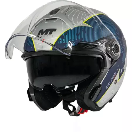 Casque MT Helmets Cosmo SV Layout C7 Gris Bleu - Casque Jet MT Helmets