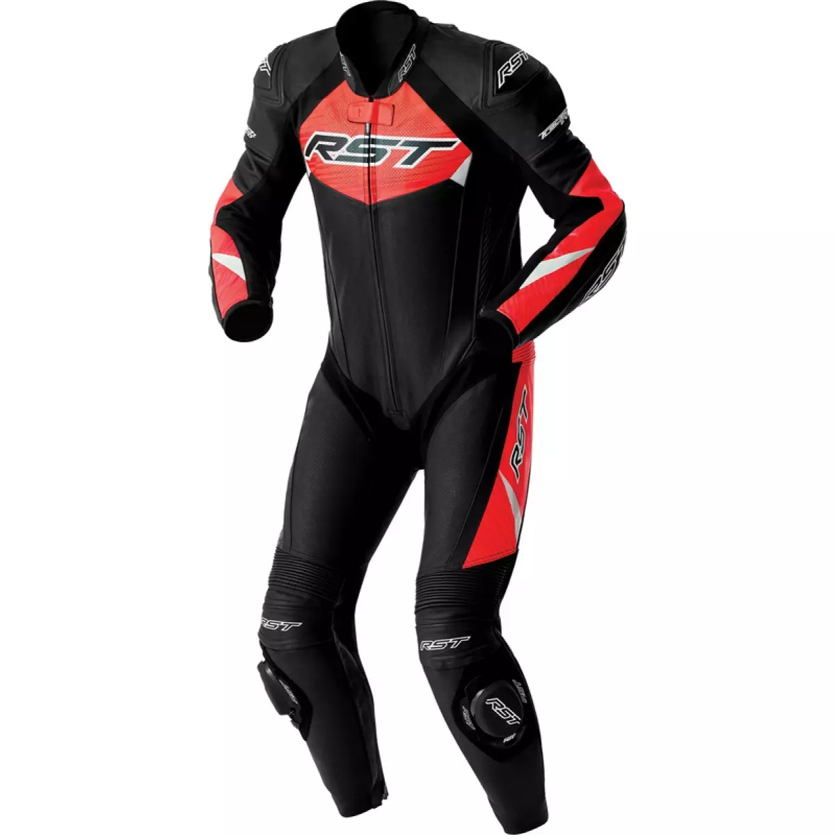 Combinaison RST Tractech Evo D3O Noir Rouge Fluo