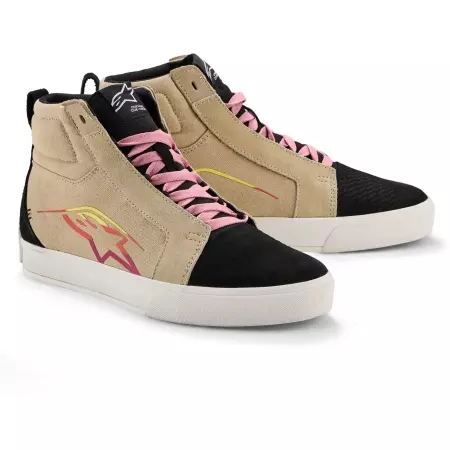 Baskets Alpinestars Ride-63 Canvas Beige Noir Blanc - Bottes et chaussures ALPINESTARS