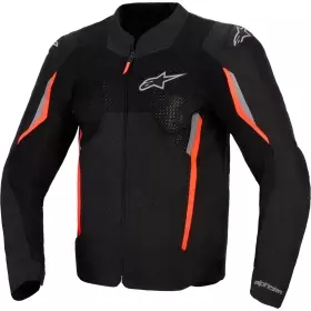 Blouson Alpinestars Ast V3 Air Noir Gris Foncé Rouge Fluo