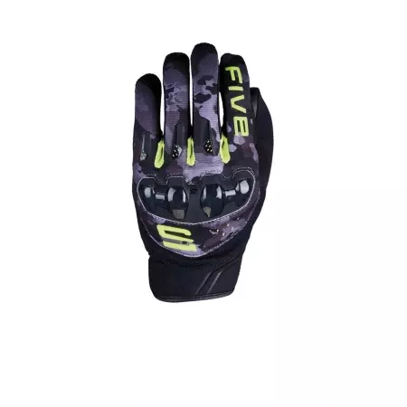 Gants Five RSX Camo Noir Jaune Fluo