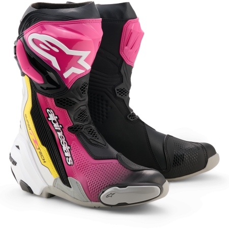 Bottes Alpinestars Supertech R Noir Magenta Blanc Jaune