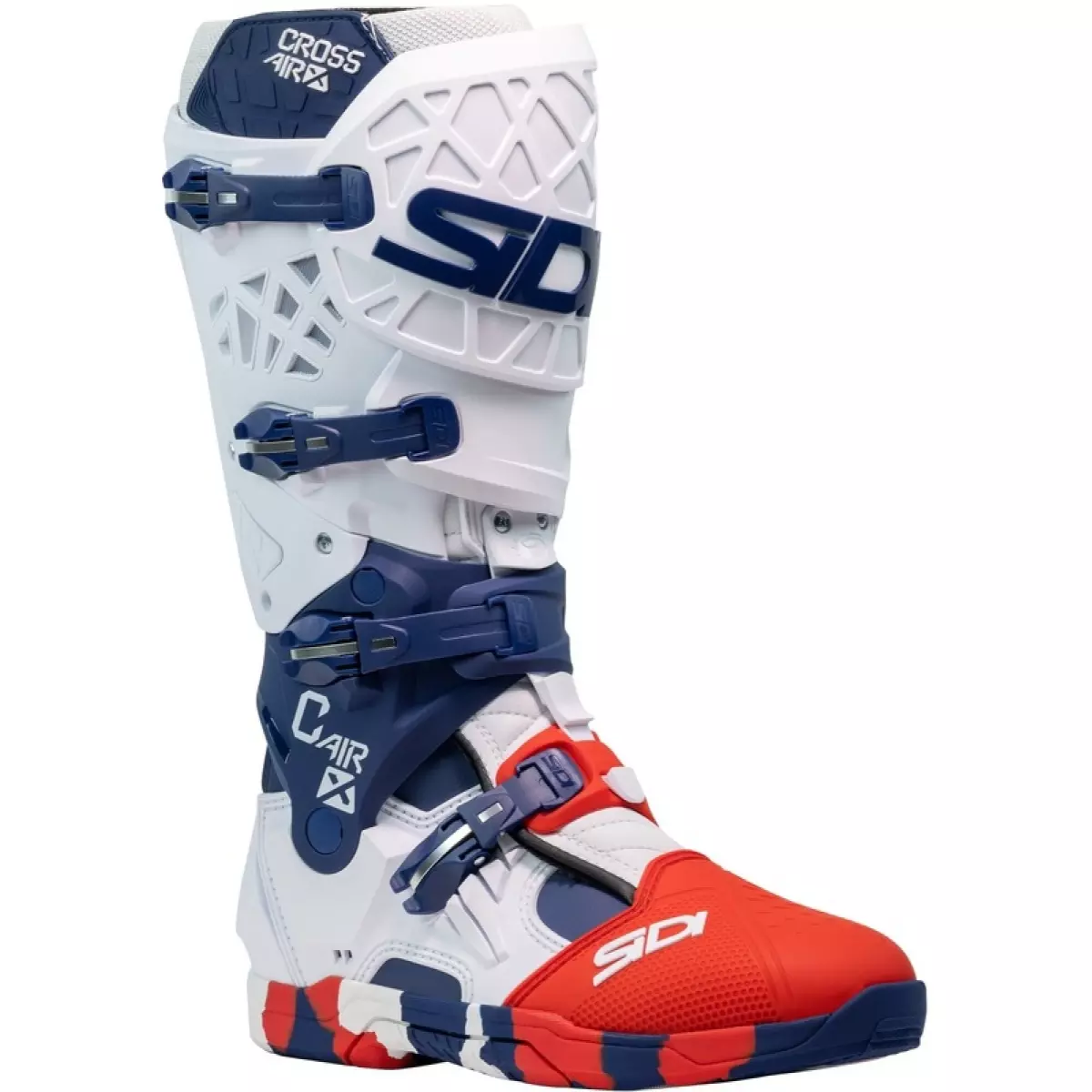 Bottes Cross Sidi Crossair X Blanc Bleu Rouge