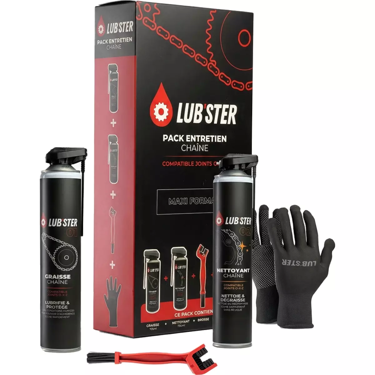 Pack Entretien Chaîne Lub'ster Road Maxi-Format