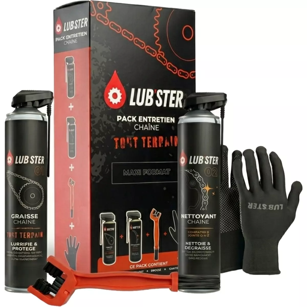 Pack Entretien Chaîne Lub'ster Tout-Terrain Maxi-Format