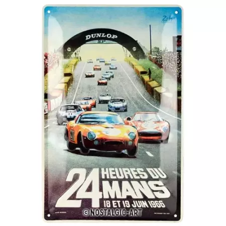 Plaque Nostalgic Art 24H Du Mans 1966 20x30