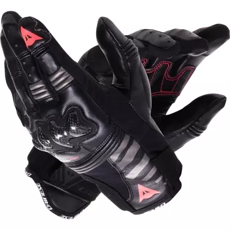 Gants Femme Dainese Reacto Carbon Court Noir Rose Fluo - Equipement Femme DAINESE