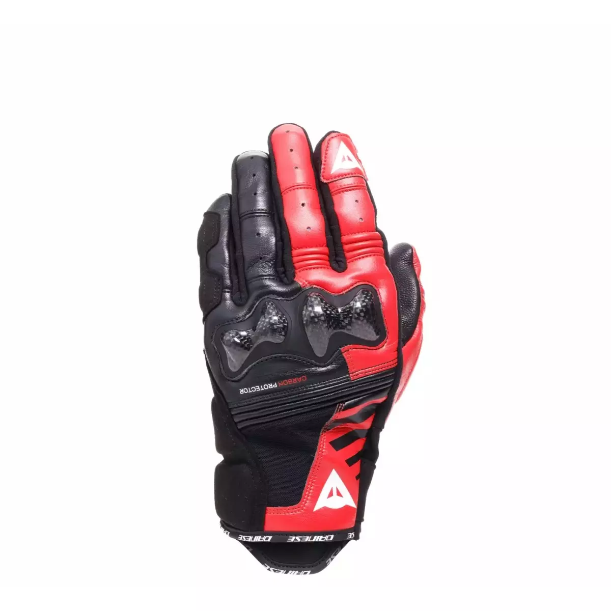 Gants Dainese Reacto Carbon Court Noir Rouge Lava