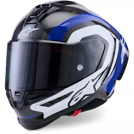 Casque Supertech R10 Arius Noir Blanc Bleu - Casque Intégral ALPINESTARS
