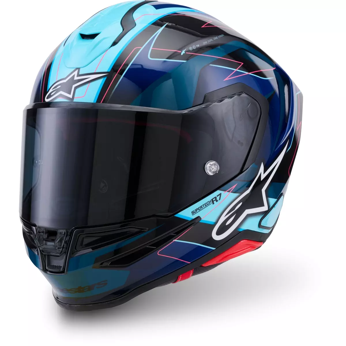 Casque S-R7 Kinetis Noir Bleu Rose Blanc