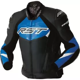 Blouson RST Tractech Evo D3O Cuir Noir Bleu