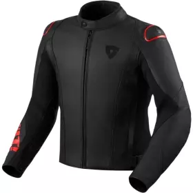 Blouson REV'IT Quadratic Noir Rouge Néon