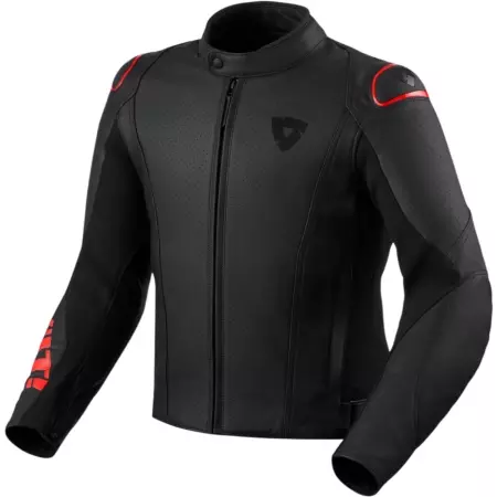 Blouson REV'IT Quadratic Noir Rouge Néon - Blouson Moto REV'IT