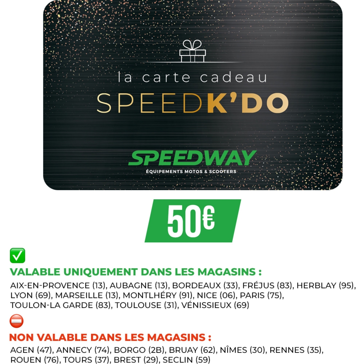 Carte Cadeau Magasin 50€ SpeedK'Do