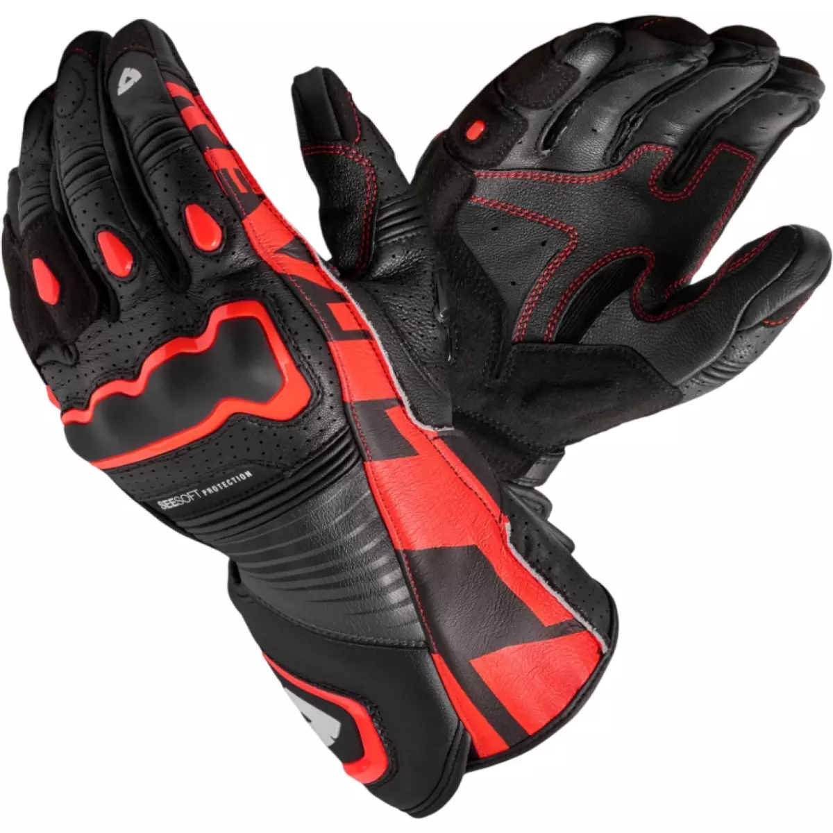 Gants REV'IT Argon 3 Noir Neon Rouge