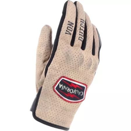 Gants Helstons X Von Dutch Cali Air Beige Bleu - Gants Moto HELSTONS