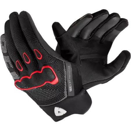 Gants REV'IT Hyperspeed 3 Noir Rouge Néon - Gants Moto REV'IT