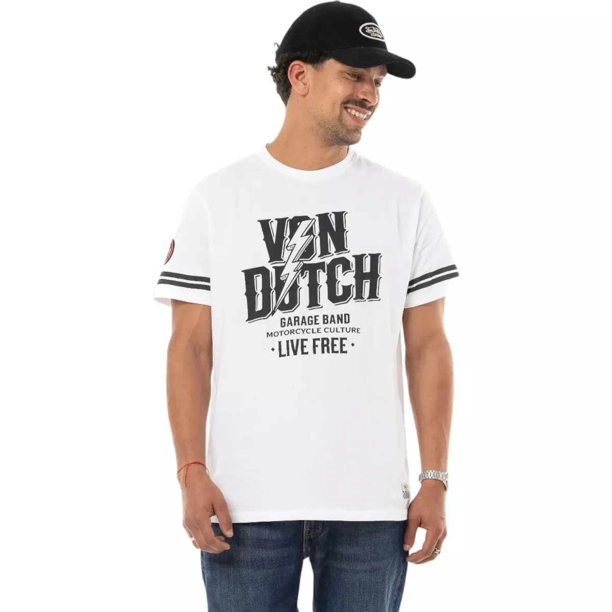 T-Shirt Helstons X Von Dutch Terry Blanc