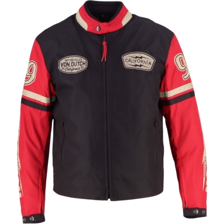 Blouson Helstons X Von Dutch California Bleu Rouge Beige - Blouson Moto HELSTONS